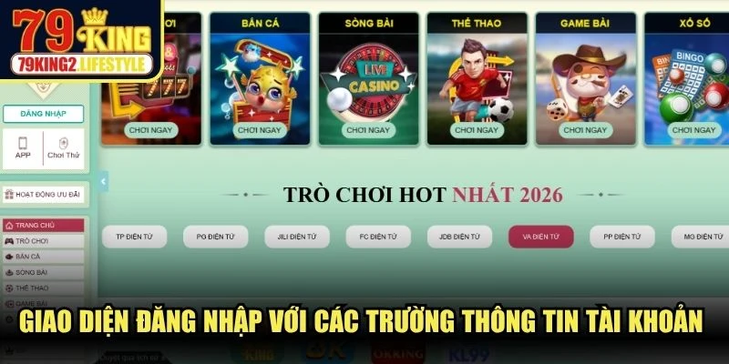 Giao diện đăng nhập với các trường thông tin tài khoản được bố trí rõ ràng.