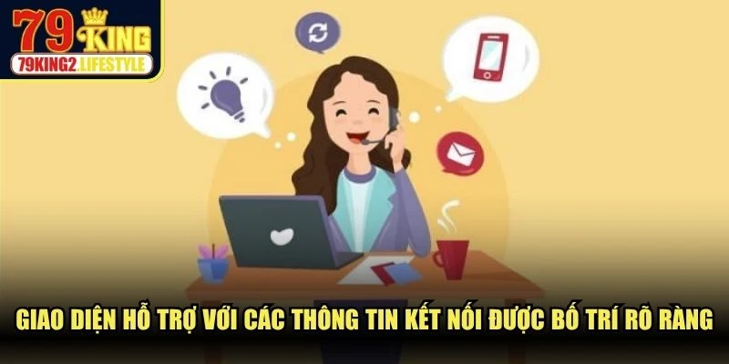Giao diện hỗ trợ với các thông tin kết nối được bố trí rõ ràng, dễ theo dõi